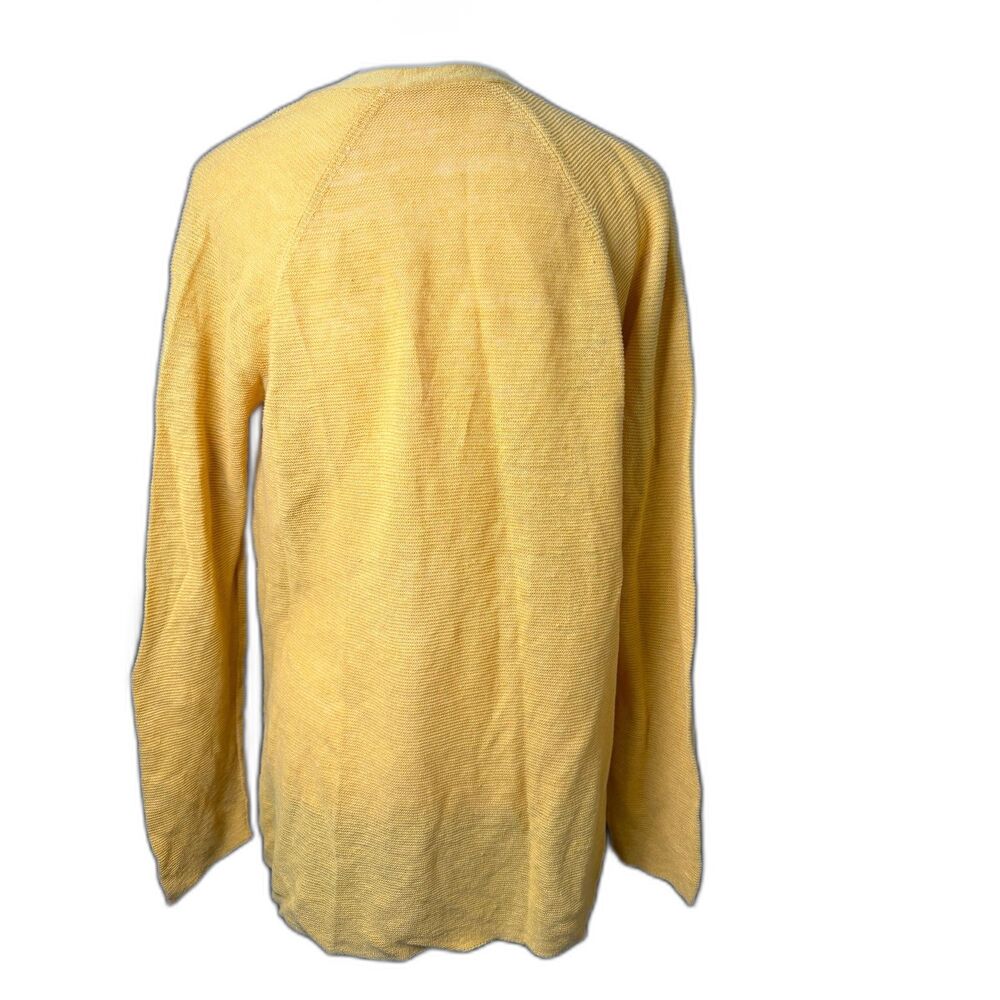 Eileen Fisher mustard yellow 100% organic linen cardigan size Medium - Picture 4 of 6